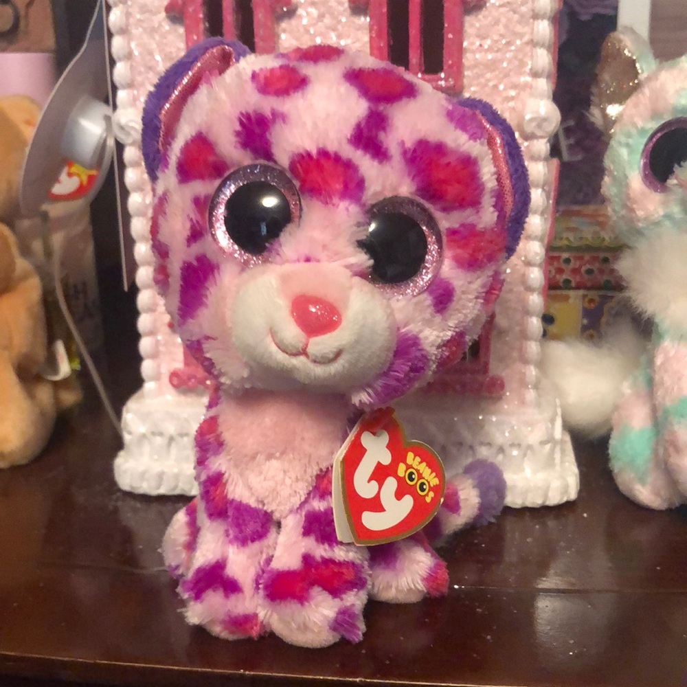 Pink and Purple Leopard Plush Toy by TY Beanie Boo’s Collection